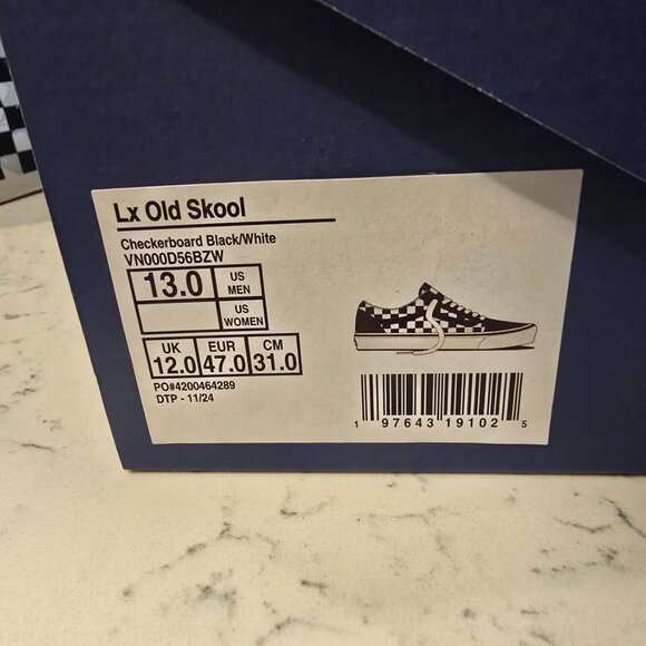 Vans Premium Old Skool Checkerboard Black White VN000D56BZW Check Skate Mens 13 - Picture 9 of 14